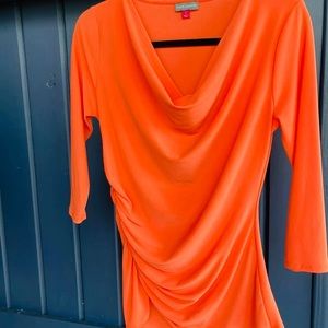 Vince Camuto Ruched Blouse Tangerine (small)